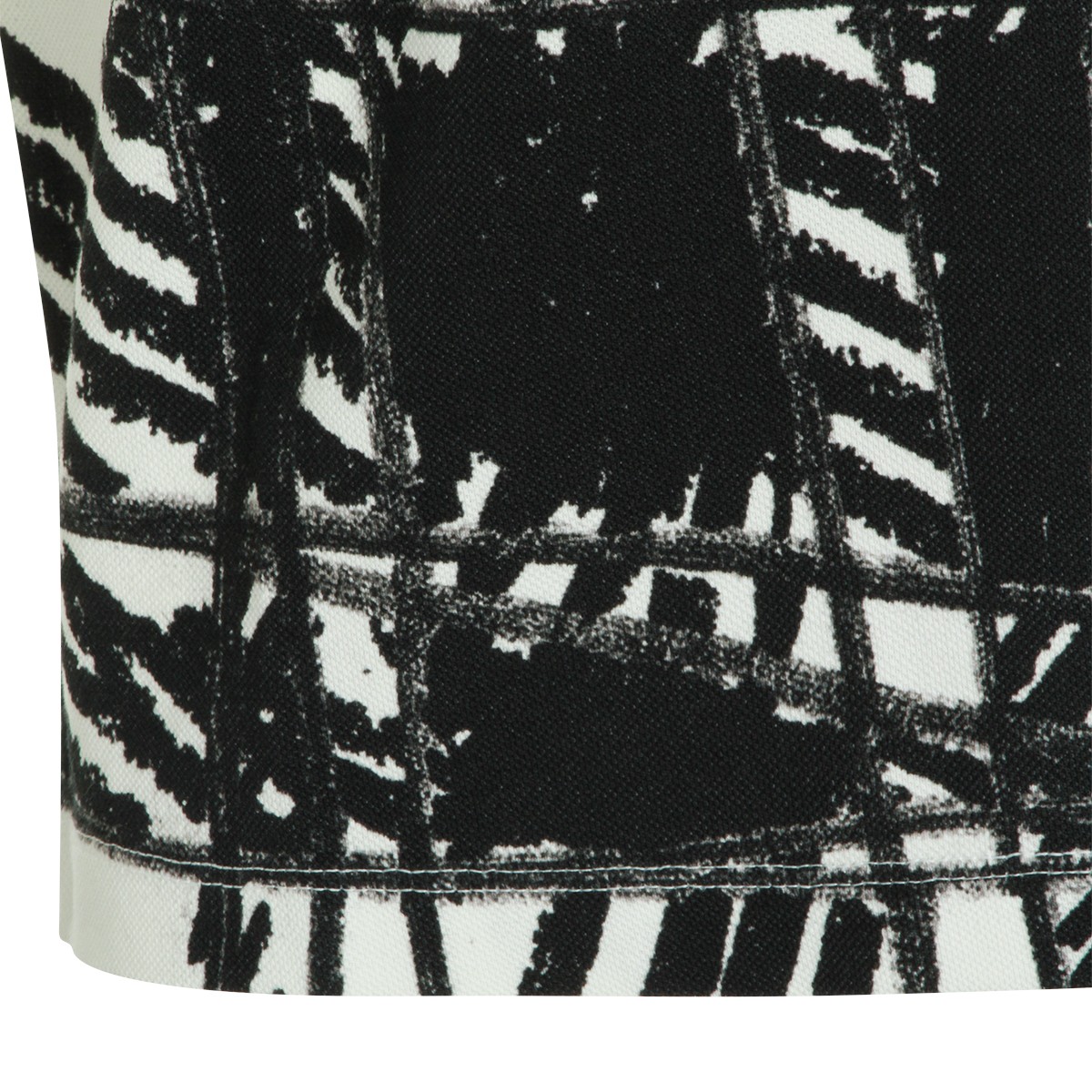 BLACK AND WHITE COTTON CLASSIC POLO...