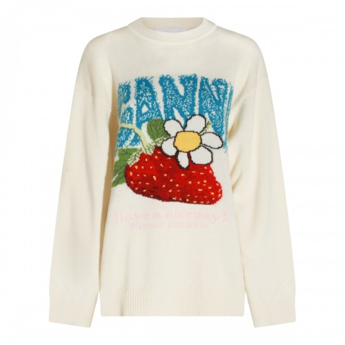 EGRET WOOL BLEND SWEATER