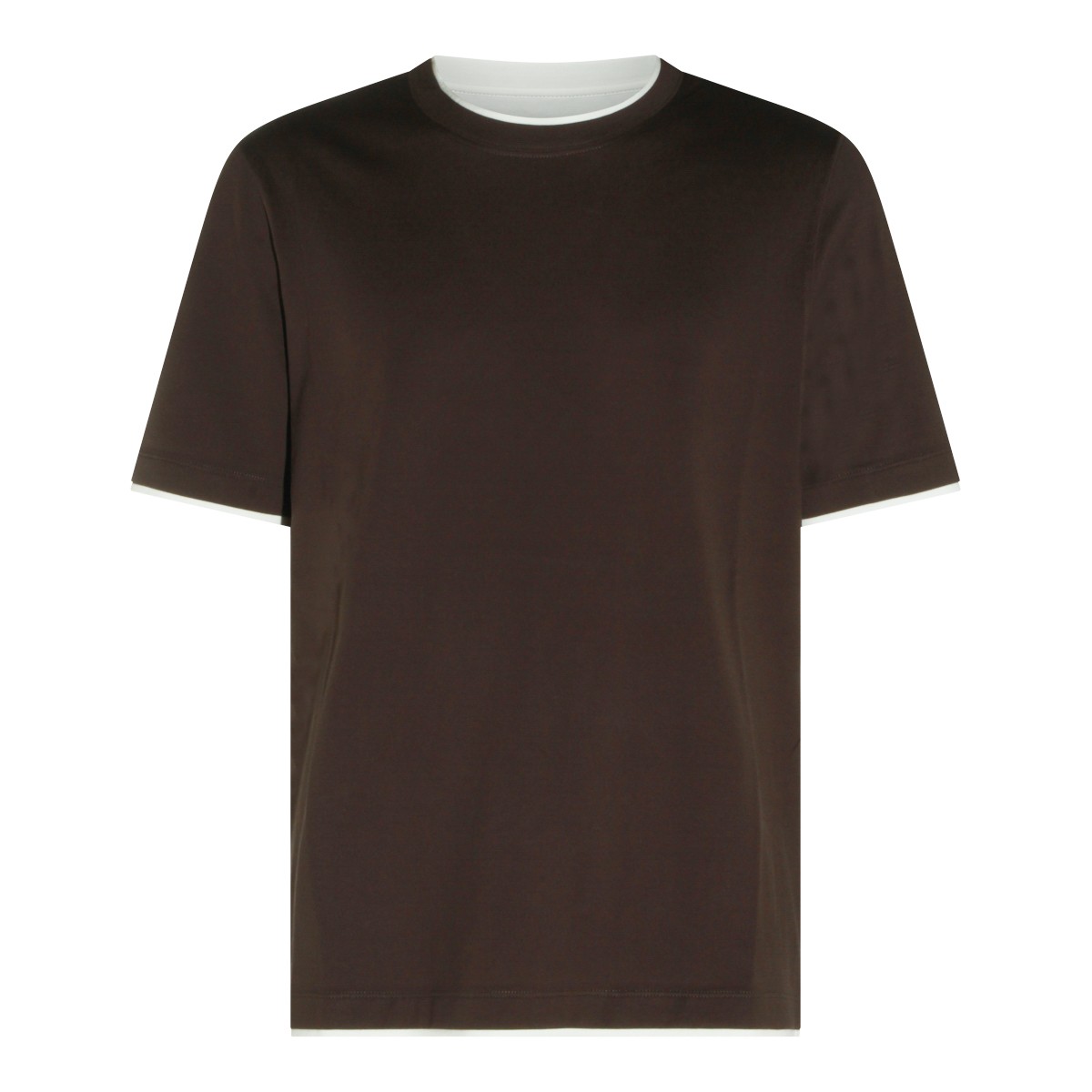 DARK BROWN COTTON T-SHIRT