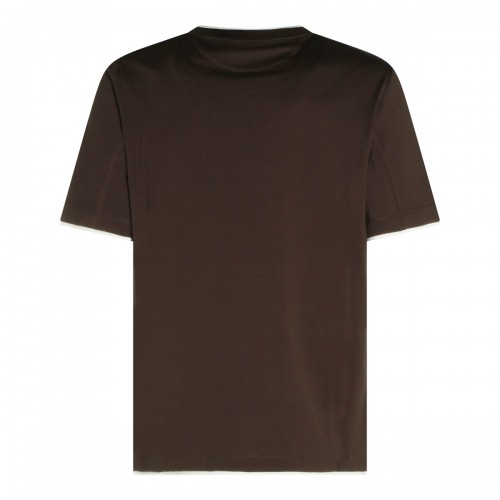 DARK BROWN COTTON T-SHIRT