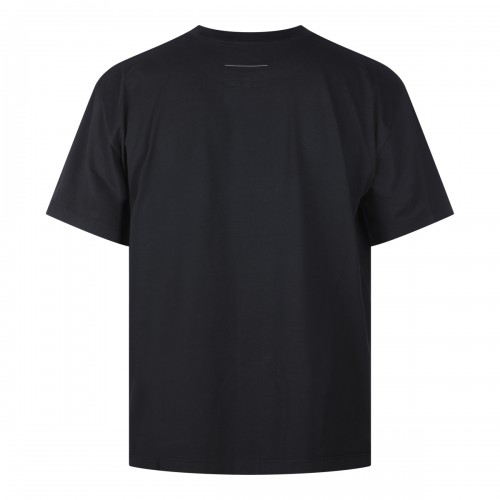 BLACK COTTON HANDWRITTEN T-SHIRT