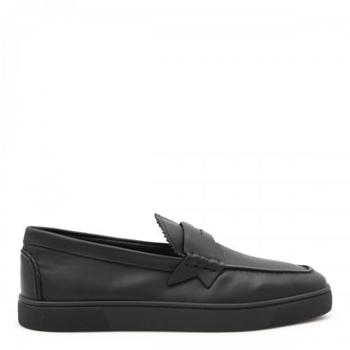BLACK LEATHER THE HAROLD FLATS