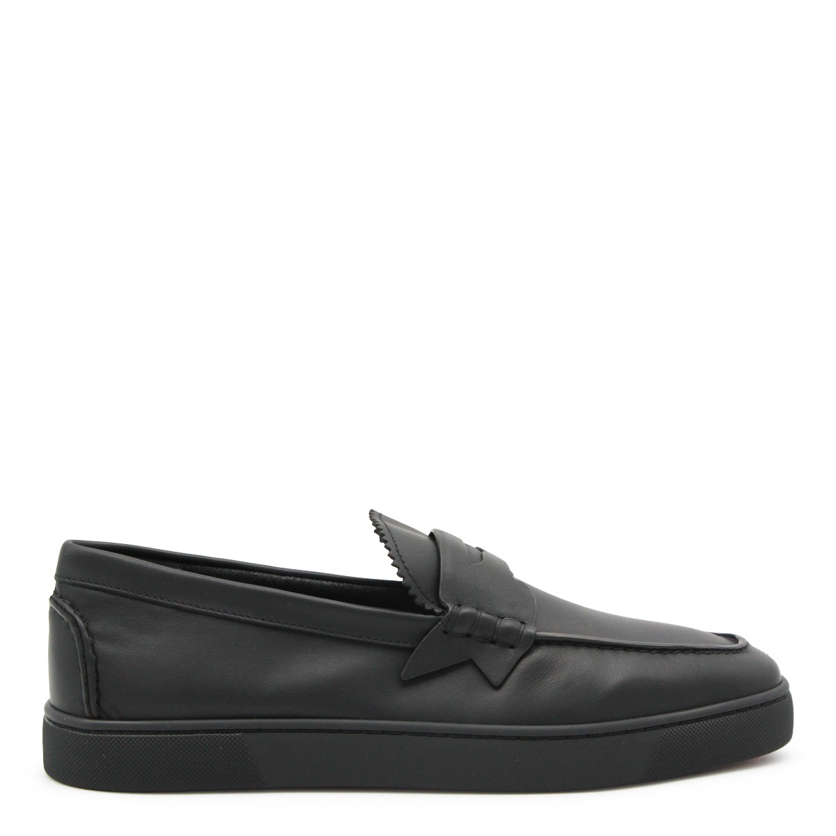 BLACK LEATHER THE HAROLD FLATS