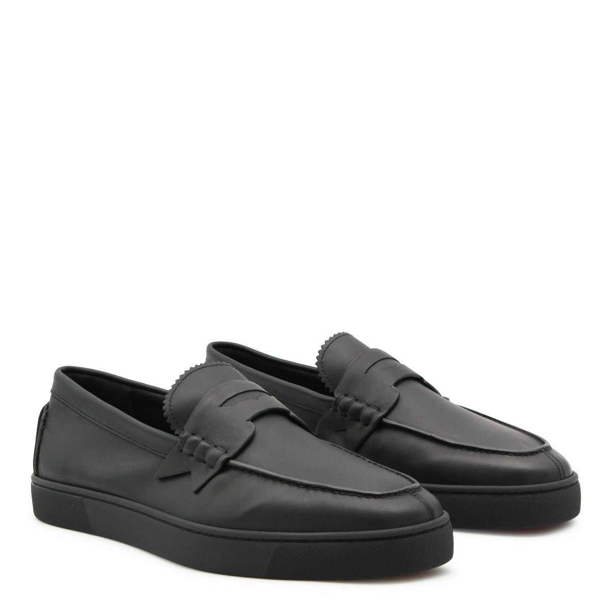 BLACK LEATHER THE HAROLD FLATS