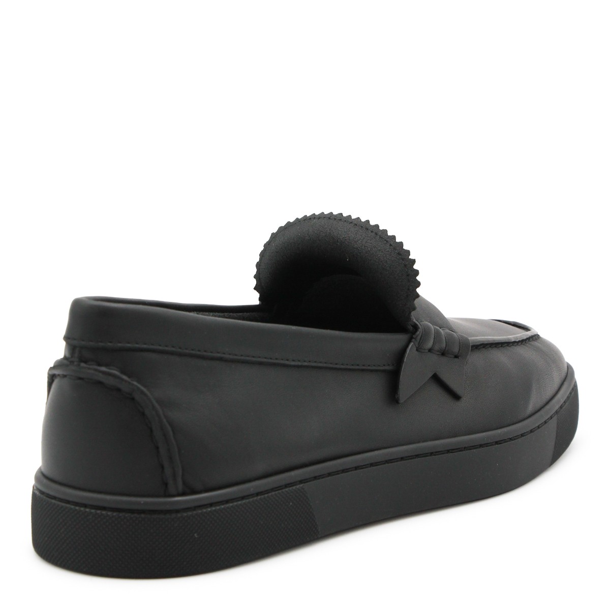 BLACK LEATHER THE HAROLD FLATS