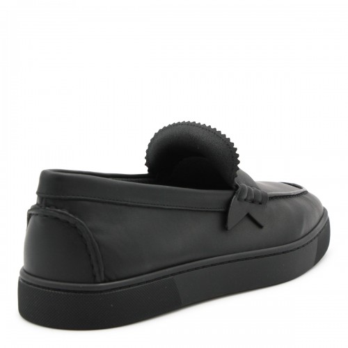 BLACK LEATHER THE HAROLD FLATS