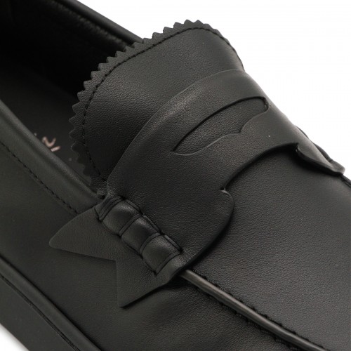 BLACK LEATHER THE HAROLD FLATS
