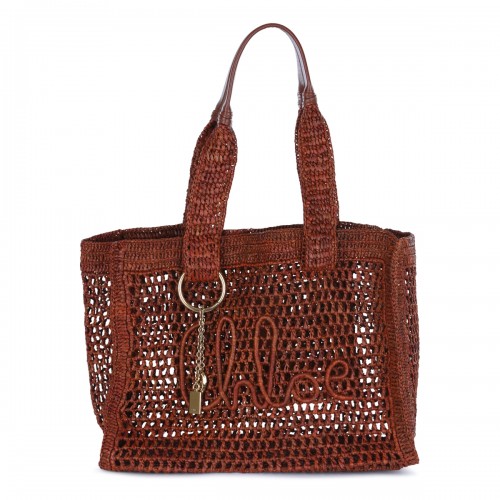 CLAY BROWN RAFFIA SUMMER BANANA TOP HANDLE BAG