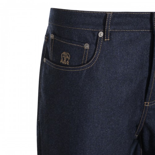 NAVY WOOL PANT
