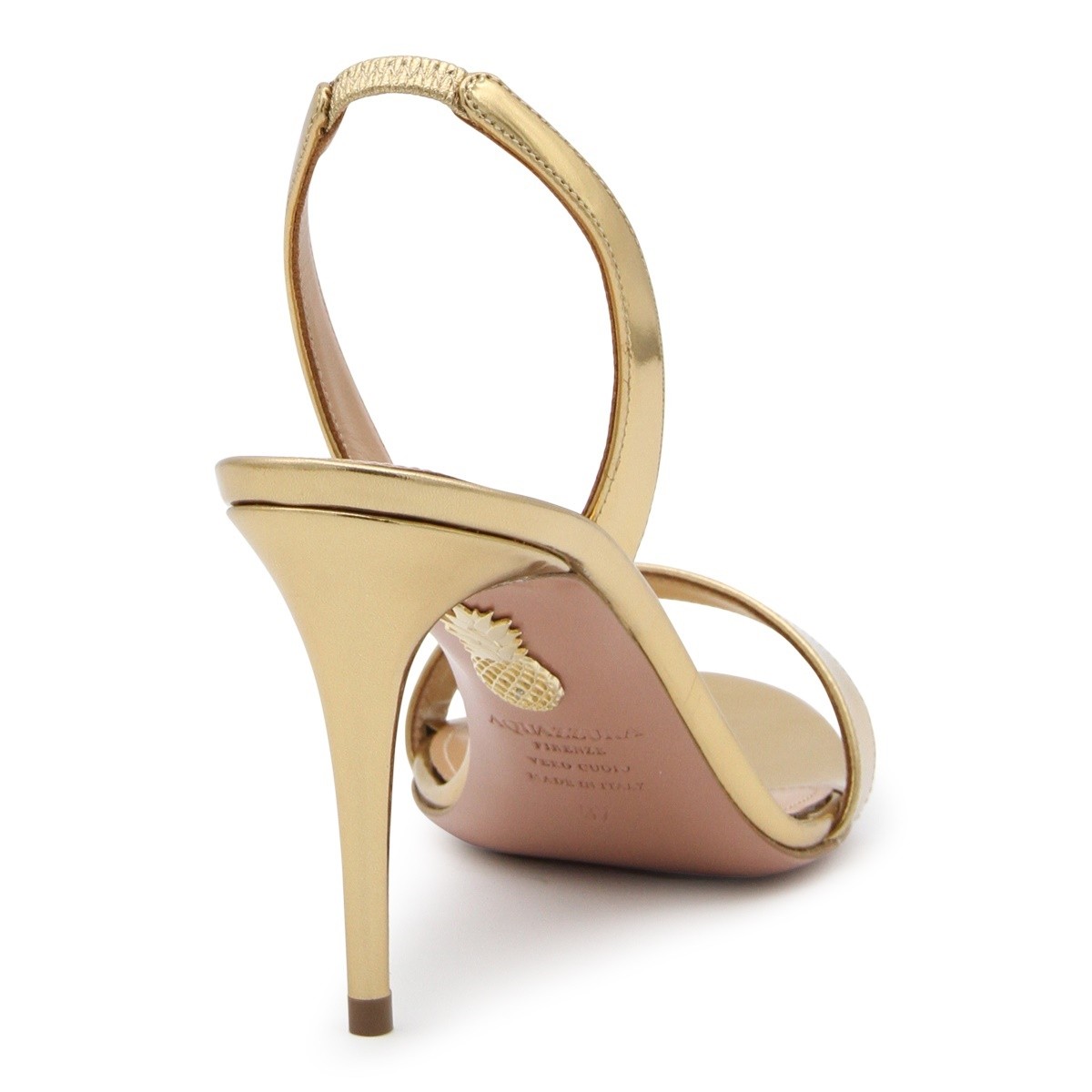GOLD TONE LEATHER SANDALS