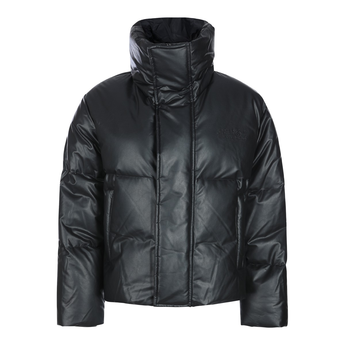 BLACK VISCOSE DOWN JACKET