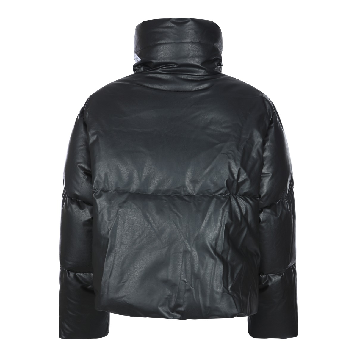 BLACK VISCOSE DOWN JACKET