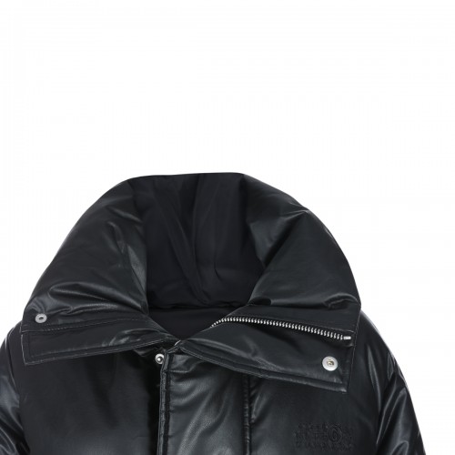 BLACK VISCOSE DOWN JACKET