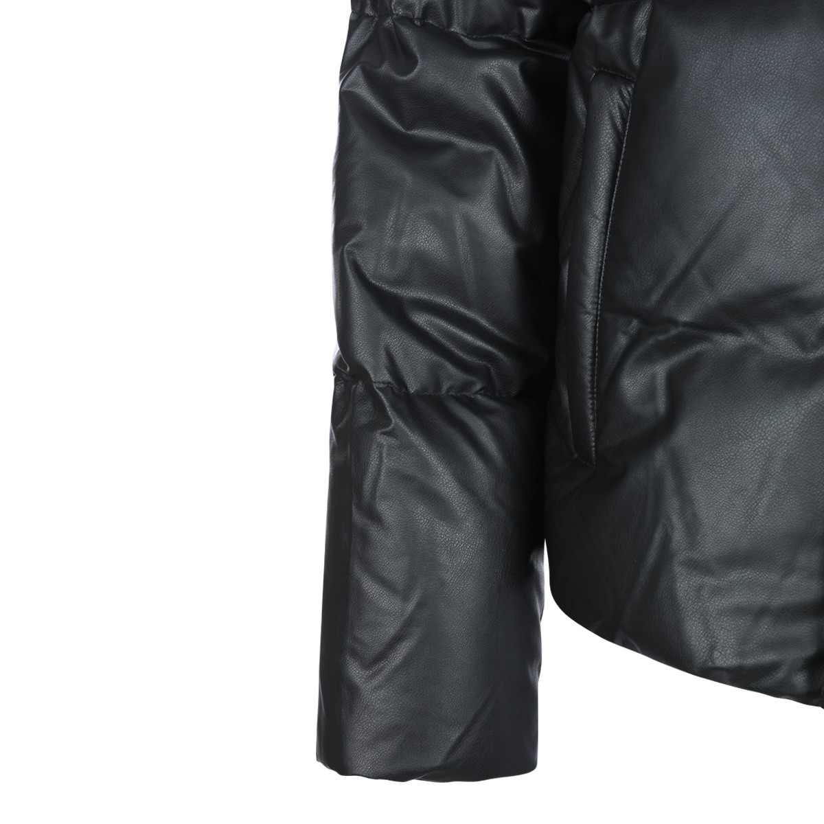 BLACK VISCOSE DOWN JACKET