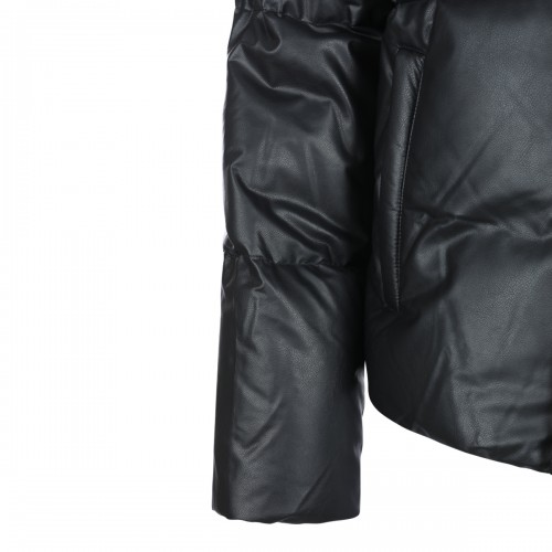 BLACK VISCOSE DOWN JACKET