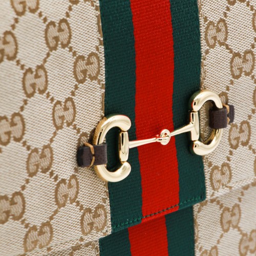 BEIGE EBONY HORSEBIT WEB PAPARAZZO MEDIUM BAG