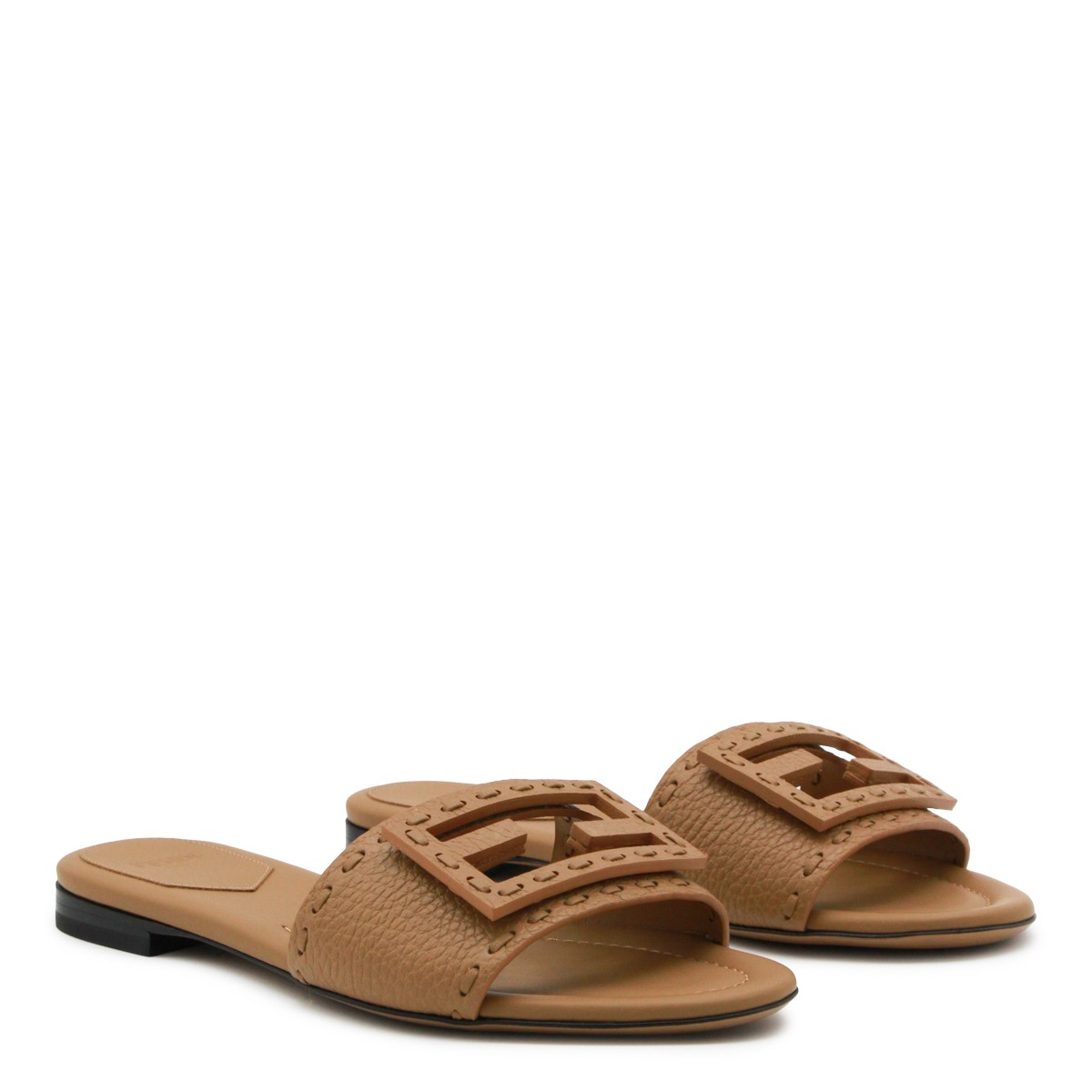 CAMEL LEATHER FLATS