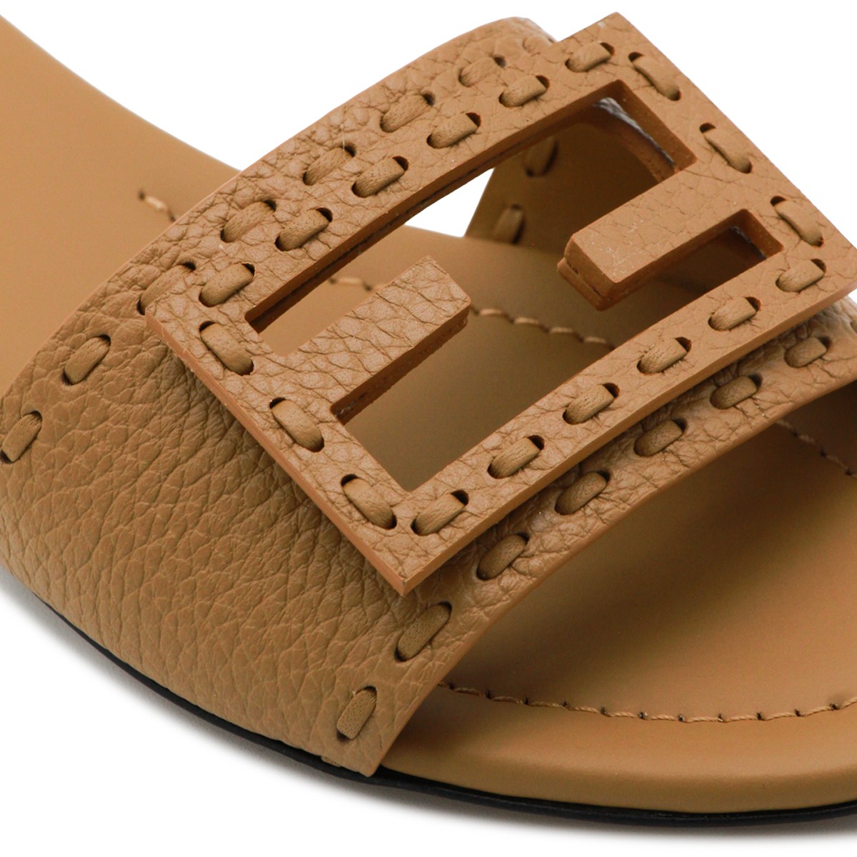 CAMEL LEATHER FLATS