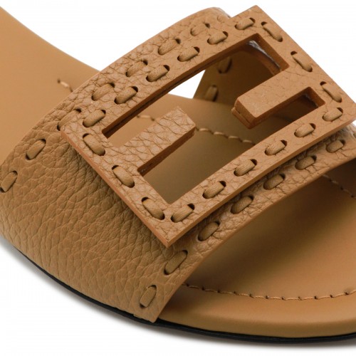 CAMEL LEATHER FLATS