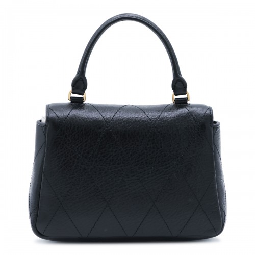 BLACK LEATHER CHARLIE TOP HANDLE BAG