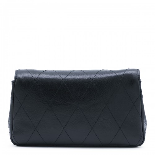 BLACK LEATHER CHARLIE SHOULDER BAG