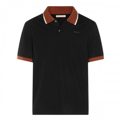 BLACK COTTON POLO SHIRT