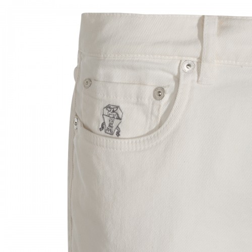WHITE COTTON JEANS