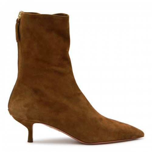 BROWN LEATHER MONTMARTRE BOOTS