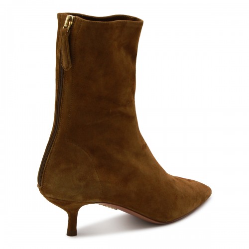 BROWN LEATHER MONTMARTRE BOOTS