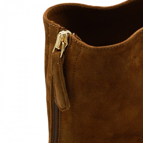 BROWN LEATHER MONTMARTRE BOOTS