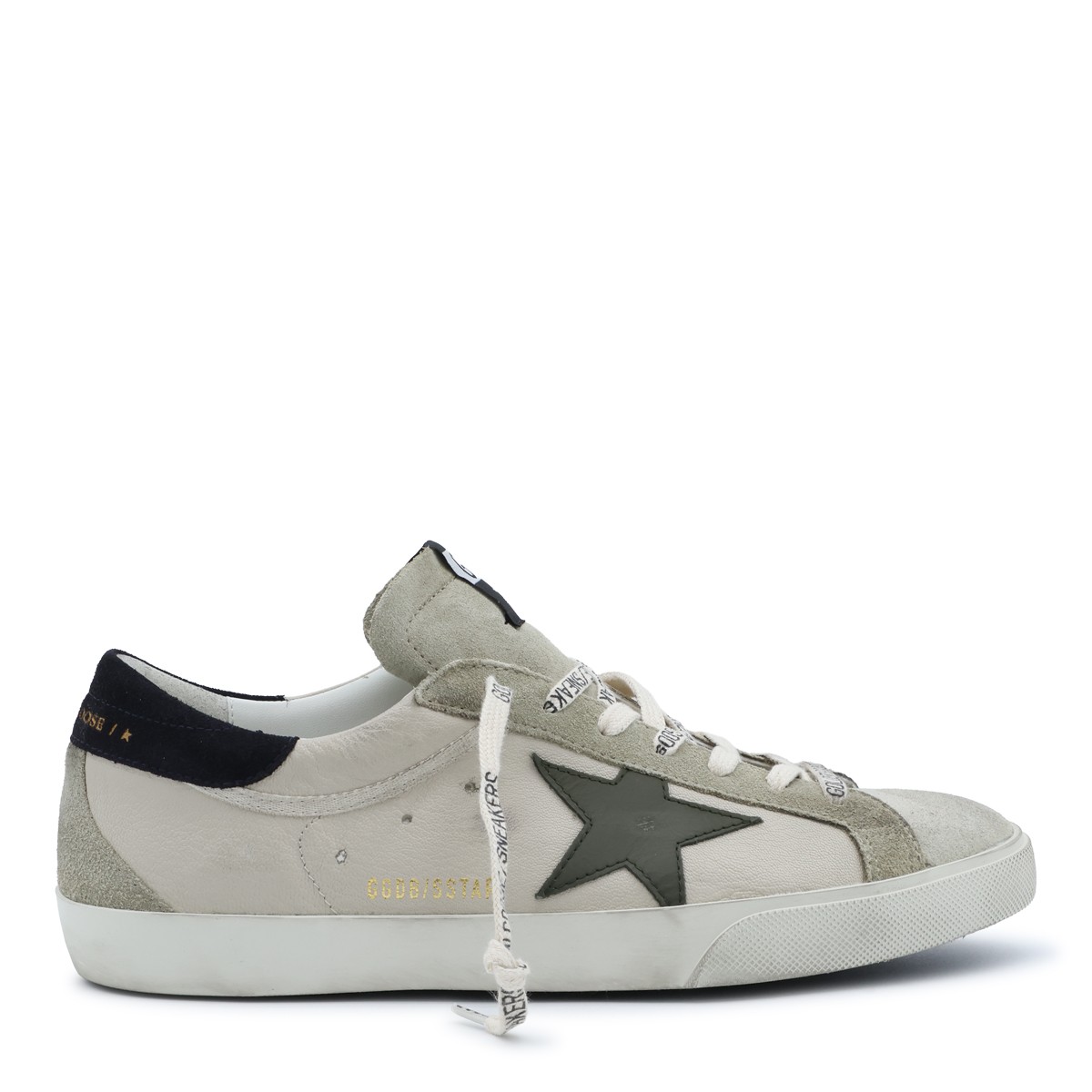 BEIGE AND GREY LEATHER SUPERSTAR...