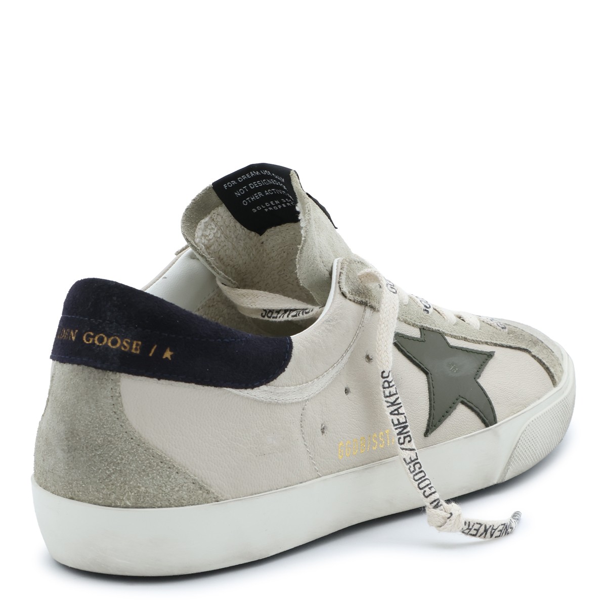 BEIGE AND GREY LEATHER SUPERSTAR...