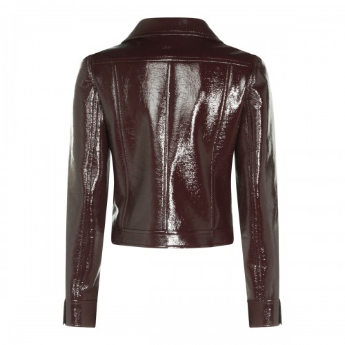 DARK RED COTTON CASUAL JACKET