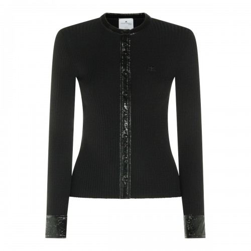BLACK VISCOSE KNITWEAR