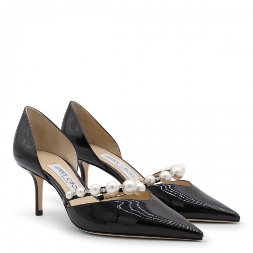 BLACK LEATHER AURELIE PUMPS