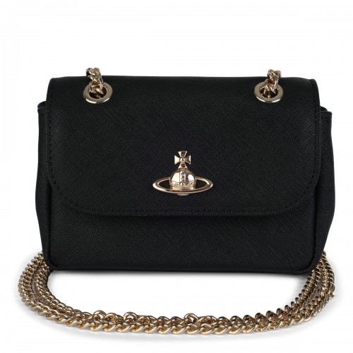 BLACK LEATHER SHOULDER BAG