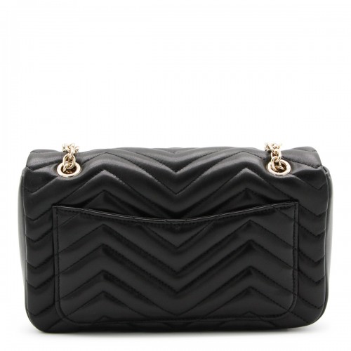 BLACK LEATHER GG MARMONT MEDIUM SHOULDER BAG