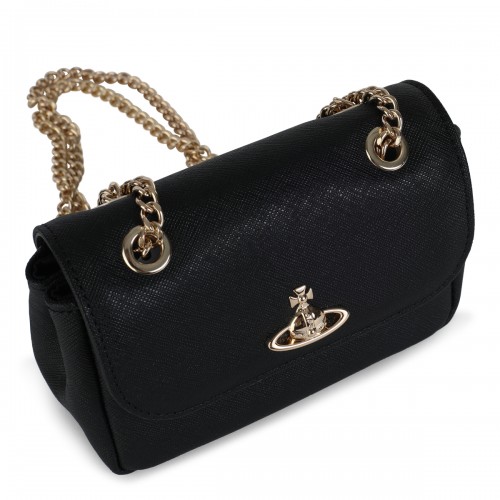 BLACK LEATHER SHOULDER BAG