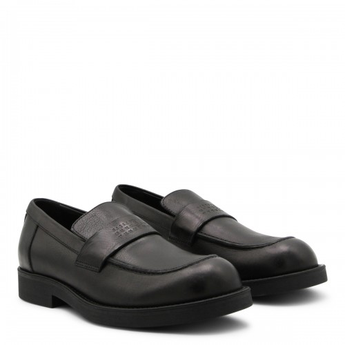 BLACK LEATHER LOAFERS