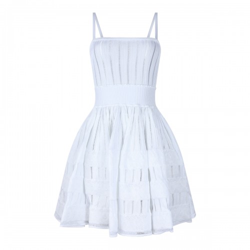 WHITE VISCOSE DRESS