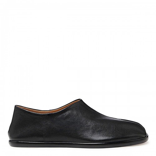 BLACK LEATHER TABI BABOUCHE...