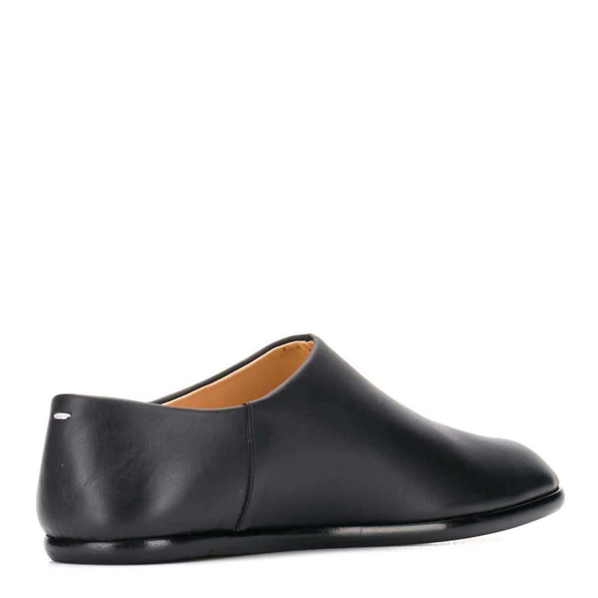 BLACK LEATHER TABI BABOUCHE FLATS
