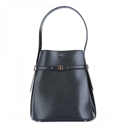 BLACK LEATHER SATCHEL