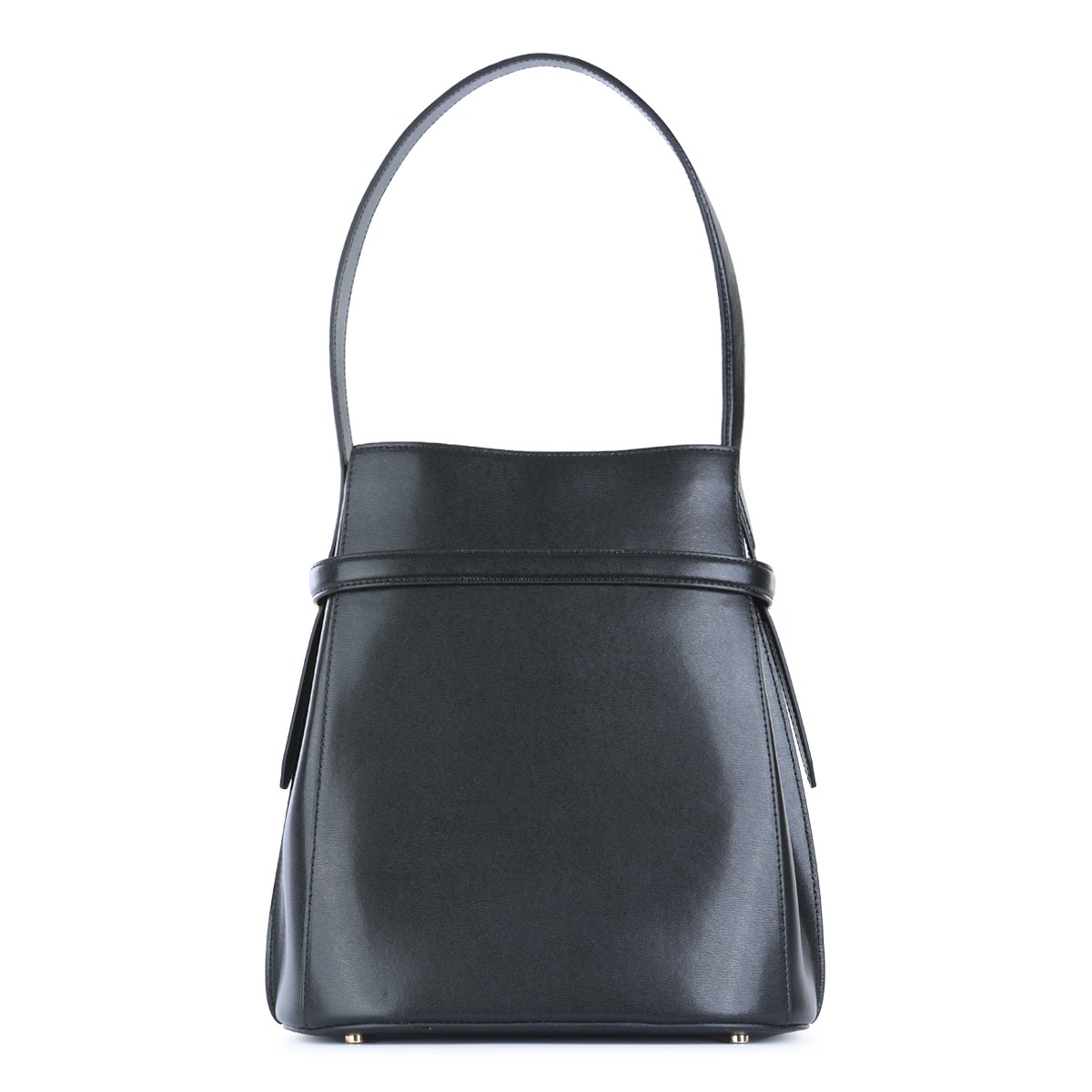 BLACK LEATHER SATCHEL