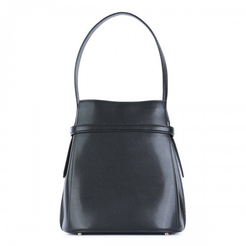 BLACK LEATHER SATCHEL