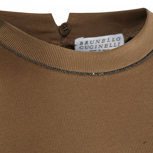 BROWN COTTON T-SHIRT