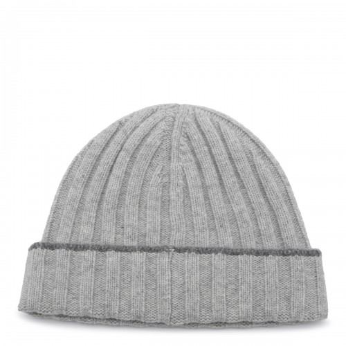 GREY CASHMERE BEANIE 2