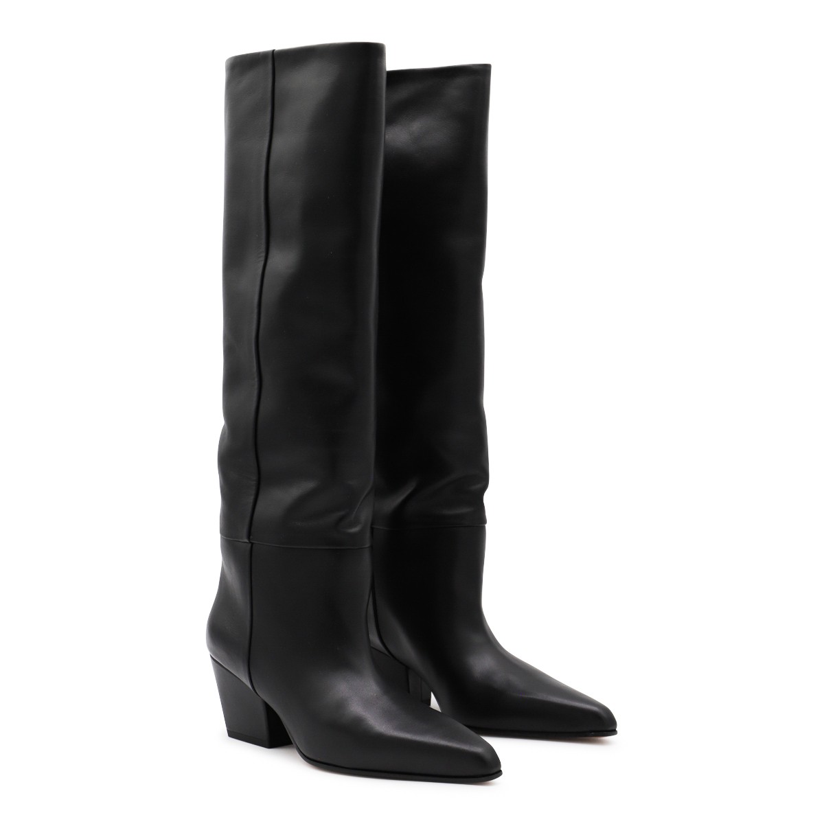 BLACK LEATHER JANE BOOTS