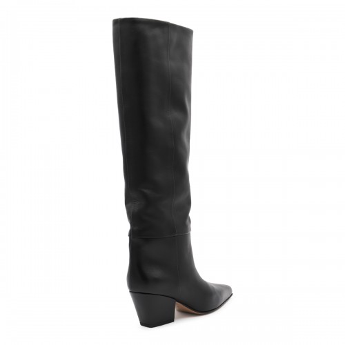 BLACK LEATHER JANE BOOTS