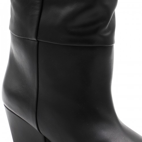 BLACK LEATHER JANE BOOTS